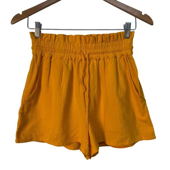 Abound Pants - Abound Drawstring Elastic Waist Casual Shorts with Pockets Color Orange Size S